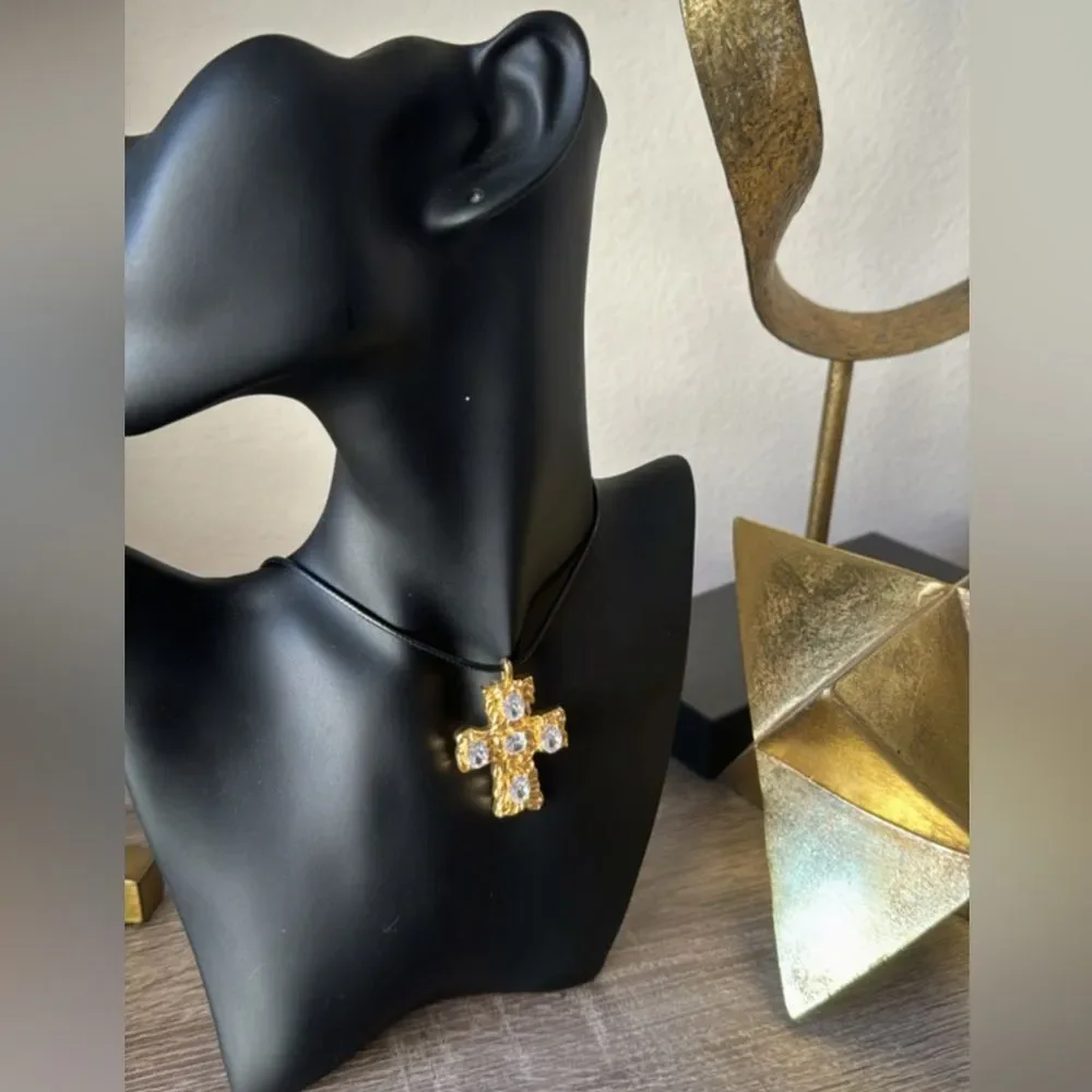 Bohemian cross necklace A173 - Picture 4 of 4